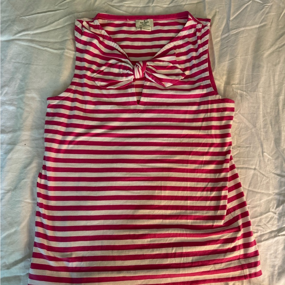 Kate Spade Pink and White Striped Tank Top